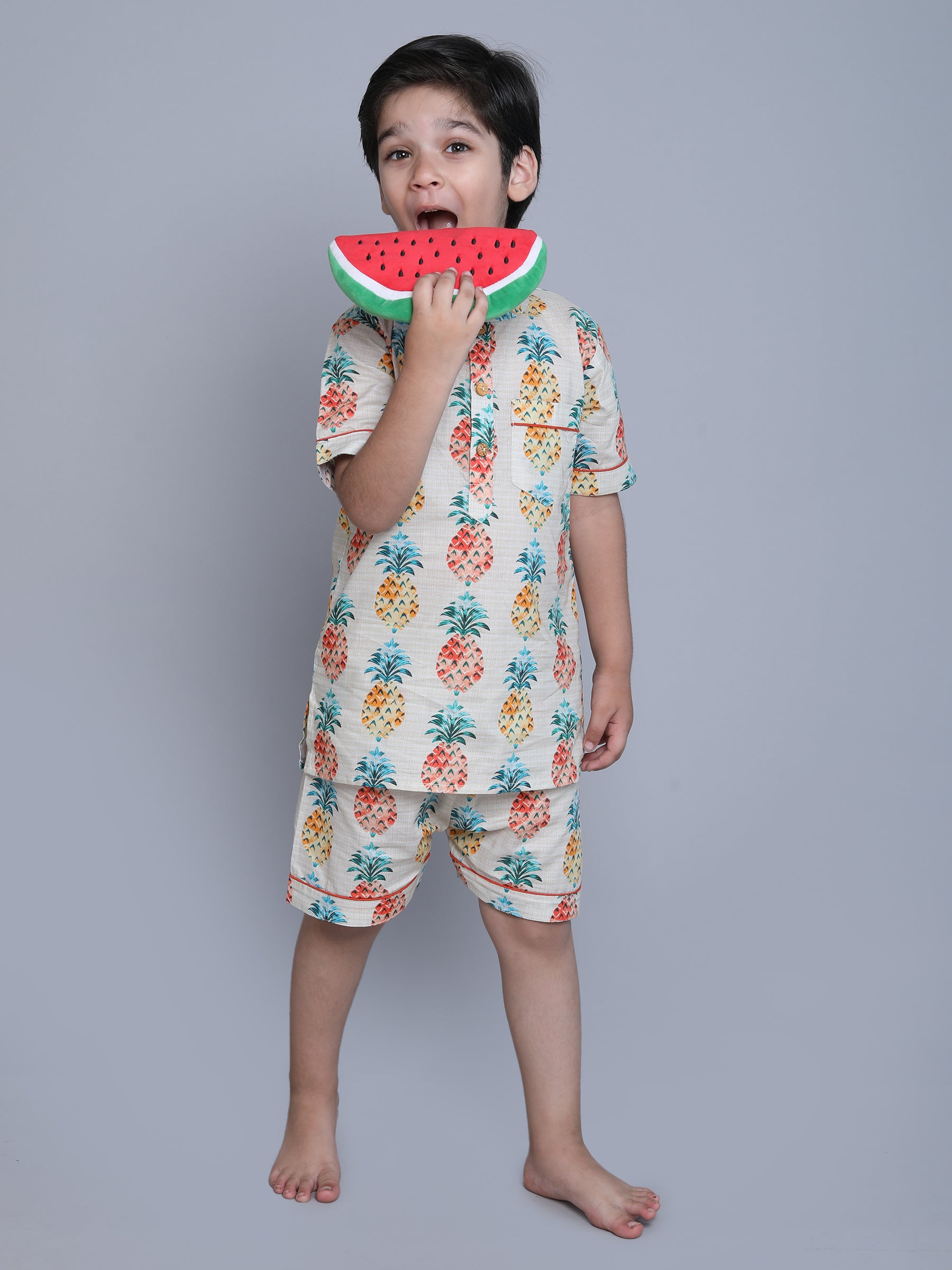 Cotton Pineapple Fruit Print Co-ord Set